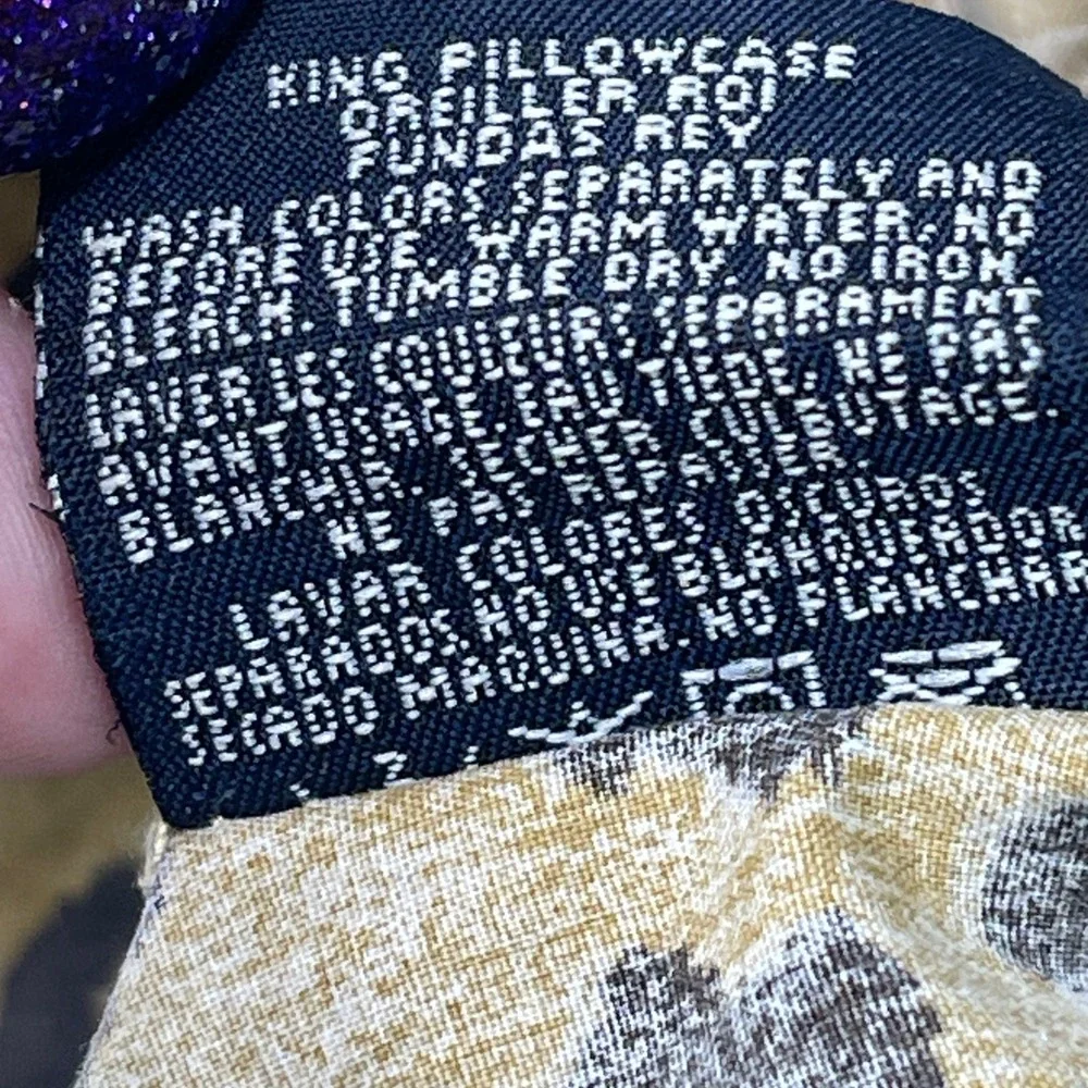 Vtg Ralph Lauren King Pillowcase Leopard Animal Print Cotton Made in USA Damages